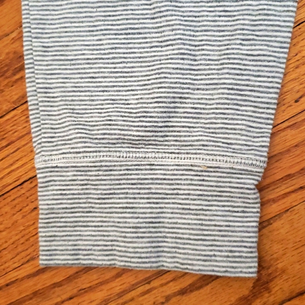 Jockey Lounge Pants drawstring size large, stripes white and gray, cuffed ankle - Picture 6 of 7